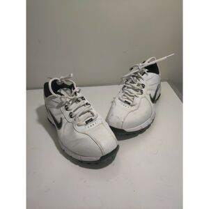 NIKE Men Power Channel TAC Golf Shoes 317683-101 Sz 8W Black White